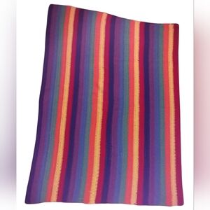 Handmade Colorful Striped Throw/Blanket/Baby Swaddle Crochet Imperfectly Perfect
